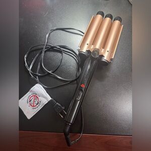 Vivitar Double Ceramic 3 Barrel Curling Iron 1’’ Hair Waver Beachy Waves Tested